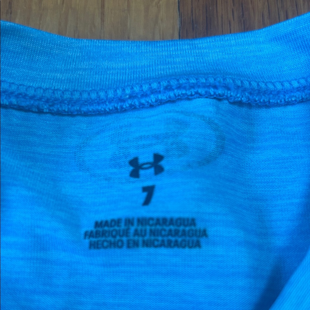 Kid’s Under Armour Light Blue Tee and Black Shorts Combo - Picture 2 of 6